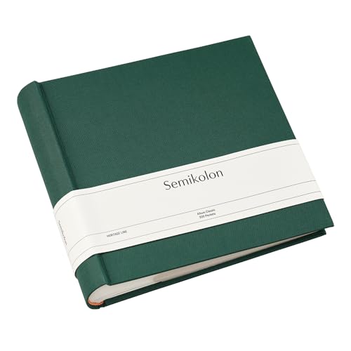 Semikolon 374270 Fotoalbum Classic für 200 Fotos im Format 10 x 15 cm, Einsteckalbum mit Buchleinenbezug, forest, dunkel-grün