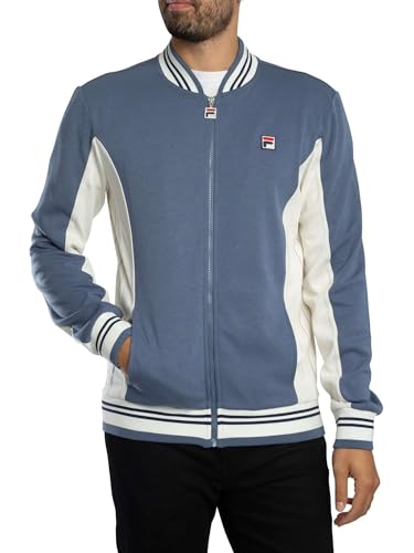 FILA Men's Settanta Baseball Track Jacket, Indigo/Gardenia/Navy, XXL