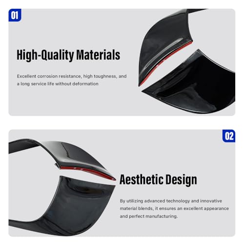 Image of MANCANL Motorcycle Winglet Fairings for Yamaha YZF-R7 (2021-2024) - Spoiler Wing for Motorcycle Lightweight, Durable ABS Plastic, Easy Install (Bright Black)