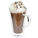 Grosche Verona Double Walled Glass Latte and Beer Mug, 500 ml. or 16 oz.