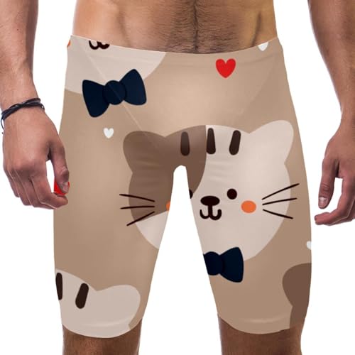 Traje de baño de gato con pajarita para niños y hombres para natación de resistencia