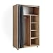Produktbild Vicco Kleiderschrank Doros, Sonoma, 100 x 168 cm offen, mit Rollen