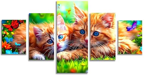 Broderie diamant kit complet chat 5 pack mureaux pour adulte Mefooge