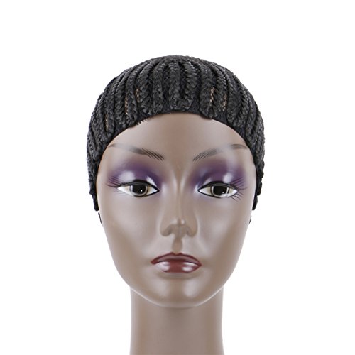 Creamily Cornrows Cap Cbwigs Wave Cap Braided Wig Cap for Easier Sew Hair Weft Designed with Combs Medium Cap (Black Horseshoe Style)