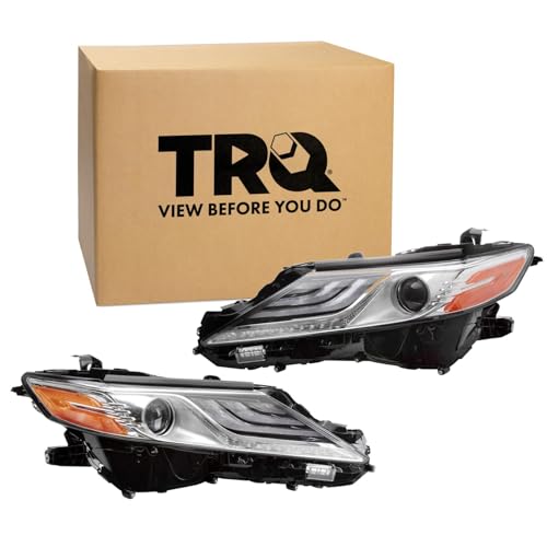 Image of TRQ 2 Piece Headlight Assembly Set Driver & Passenger Side Compatible with 2019-2024 Toyota Camry XLE Hybrid XLE Without Adaptive Headlights TO2502278 TO2503278