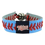 MLB Minnesota Twins Script Logo Team Color Baseball Bracelet