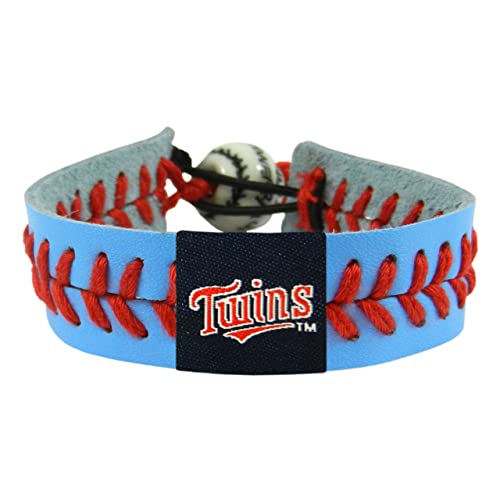 MLB Minnesota Twins Script Logo Team Color Baseball Bracelet