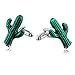 Hoisy Gemelli per patrigno dello sposo, 2,2 cm, a forma di cactus verde, per abiti, camicie, matrimoni e matrimoni, 2.2x1.3CM, Senza pietre preziose