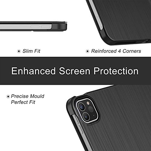 Soke New Ipad Pro 11 Case 2022 2021(4Th 3Rd Generation) - [Slim Trifold Stand + 2Nd Gen Apple Pencil Charging + Smart Auto Wake/Sleep],Protective Hard Pc Back Cover For Ipad Pro 11 Inch(Black) #TOP4