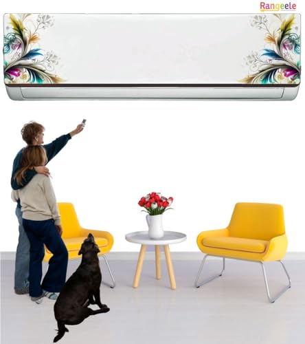 Image of 'Beautiful floral design with multi and orange'' AC Sticker (96 cm x30 cmx 24 cm)