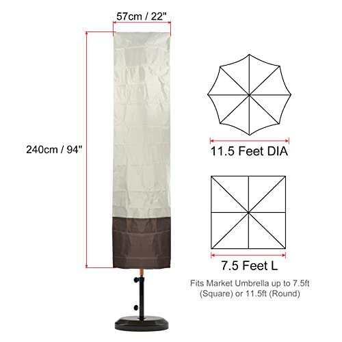 PATIKIL Capa de guarda-chuva de pátio ao ar livre, capas de guarda-sol à prova d'água para guarda-c
