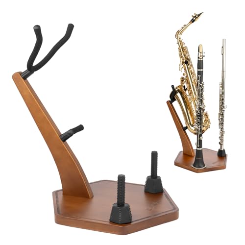 STRICH Support en bois pour saxophone alto et ténor, fabriqué à la main en bois massif, couleur...