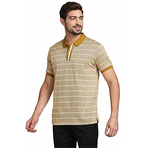 Image of Colorplus Men's Pure Cotton Solid Pattern Classic Fit Polo Neck Half Sleeve Casual T-Shirt
