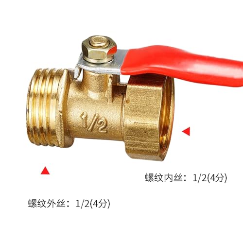 Válvula de bola de latón de 1/4" con rosca para control fluido de tuberías 6