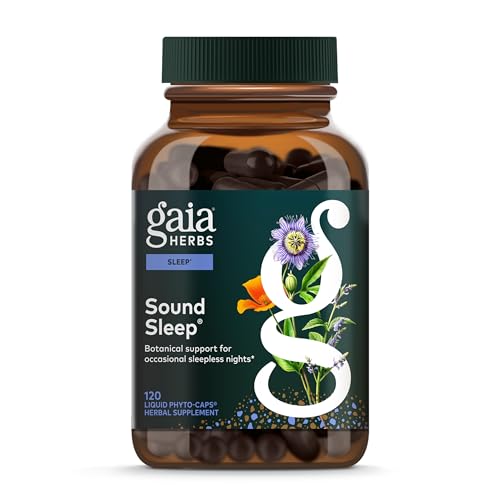 Gaia Herbs Sound Sleep - Natural Sleep Support to Promote Calm & Relaxation - with Valerian Root, Passionflower & More - 120 Vegan Liquid Phyto-Capsules (40-Day Supply)