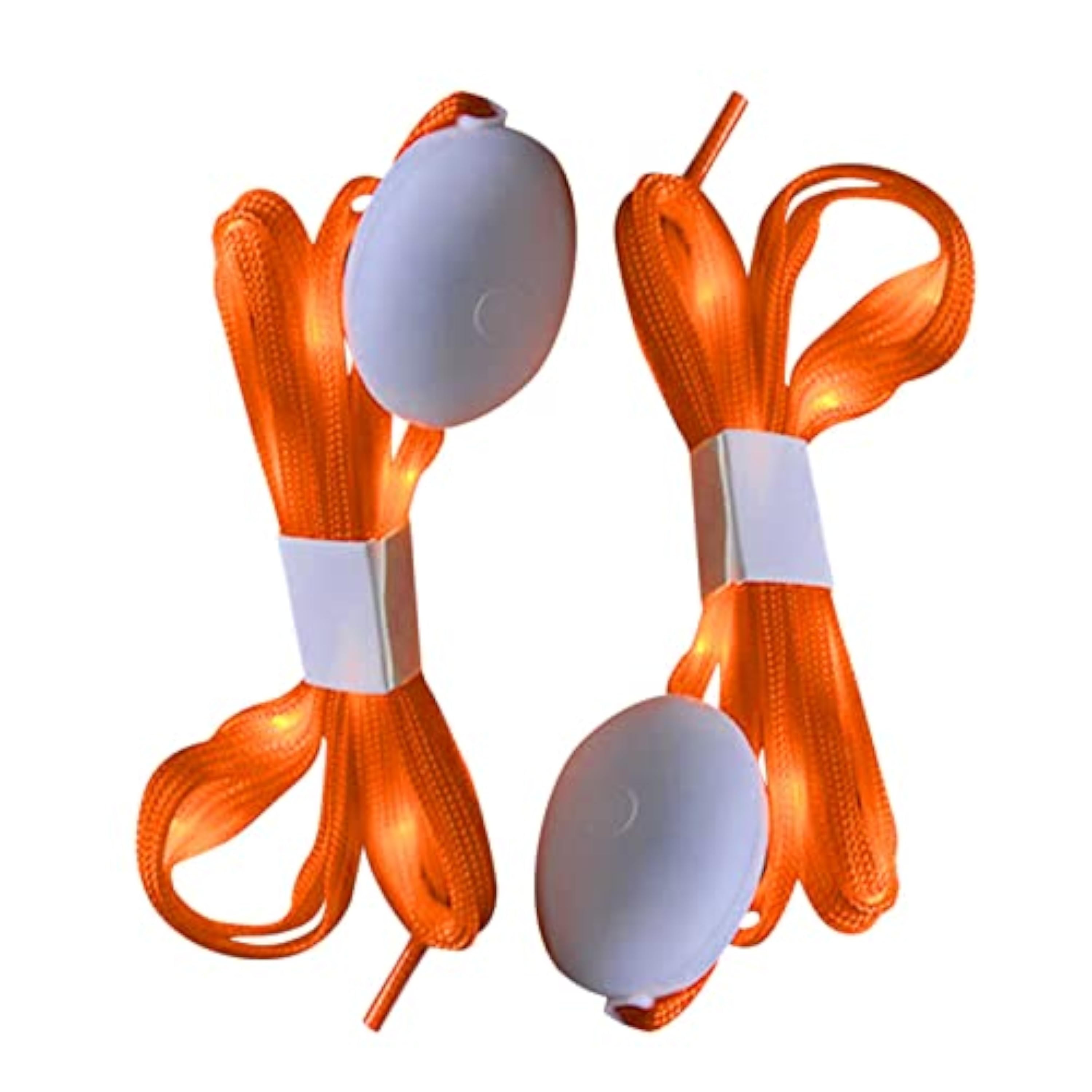 Cordones Brillo Elástico Personas Luminosas Zapatos Luz Juvenil Tejer Nylon Luminoso Cinturón Arco Iris Cordones Redondo, naranja, Talla única para todos