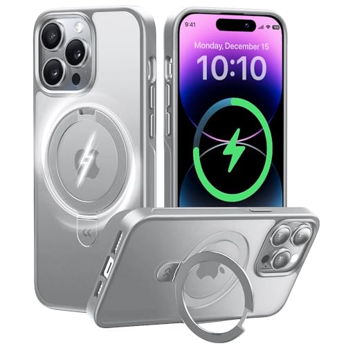 Image of iPhone 14 pro max Magsafe Stand Case | Matte Design & 360 Protection | Military-Grade Apple iPhone 14 pro max Cover | Ultra Premium - Gray