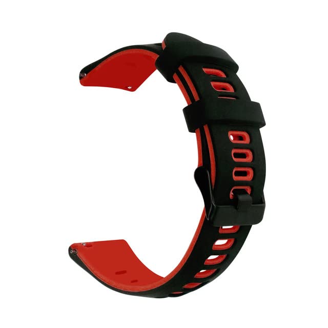 AEsmart - For Polar Vantage M M2 Silicone Soft Wristband For Polar ignite 2 / Unite/Grit X/X Pro Sport Bracelet Strap Smart Watch Band (Black red For Polar Unite)