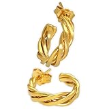 Pendientes Huggie Pequeños Minimalistas, Plata de Ley 925, Detalles Negros, Sin Níquel e Hipoalergénicos - Hechos a mano por Emmanuela