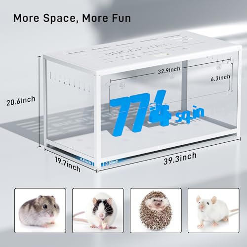 Image of BUCATSTATE Hamster Cage 2.0, Large Hamster Enclosure (39in, White)