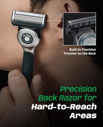 Image of DORCO SLEEK 6 Blade Razor for Men with Multi-Flex Technology for a Smooth & Comfortable Shave | Cartridge Razor for Men, Razor Handle with Stand + 5 Cartridges