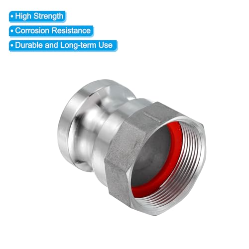 Acoplamiento camlock de aluminio de 2 pulgadas y rosca NPT macho a hembra uxcell pack de 2 5