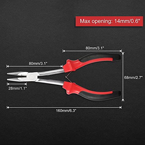 Image of 6.5 Inches Long Nose Pliers Mini Long Reach Needle Nose Pliers Chain Nose Pliers Jewelry Making Pliers With Cutter Wire Cutters for Crafting Bending Wire PCB Board Working in Tight Areas