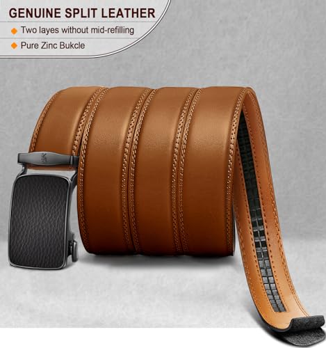 Image of BULLIANT Men's Ratchet Belt Nontrimmable-Click Belt Adjustable for Men Gift Lightweight 1 3 /8 inch