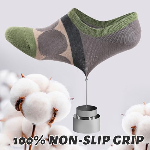 COOVAN Mens No Show Socks Cotton Low Cut Short Casual Socks Men Non Slip Invisible Casual Socks Size 9-11 (6 Pairs)4