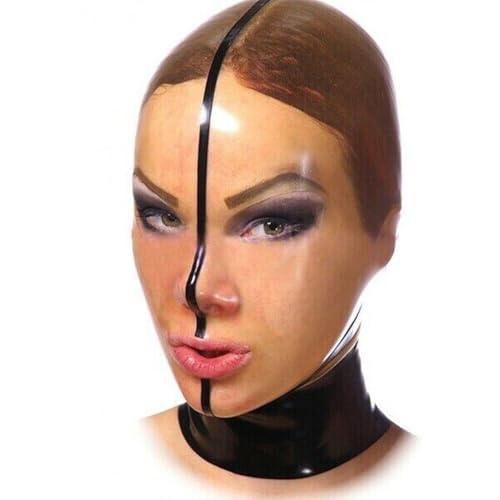 WXLPCGO Látex Cabeza Cubrir Látex Máscara de Cabeza Cubierta Exposición Ojos y Boca con Agujero de Respiración para Cosplay(Size:S-63CM)