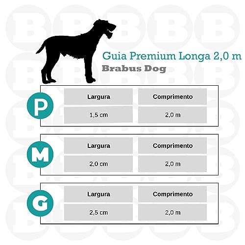 Guia Premium Longa 2,0 m Brabus Dog Azul Marinho Tamanho:M