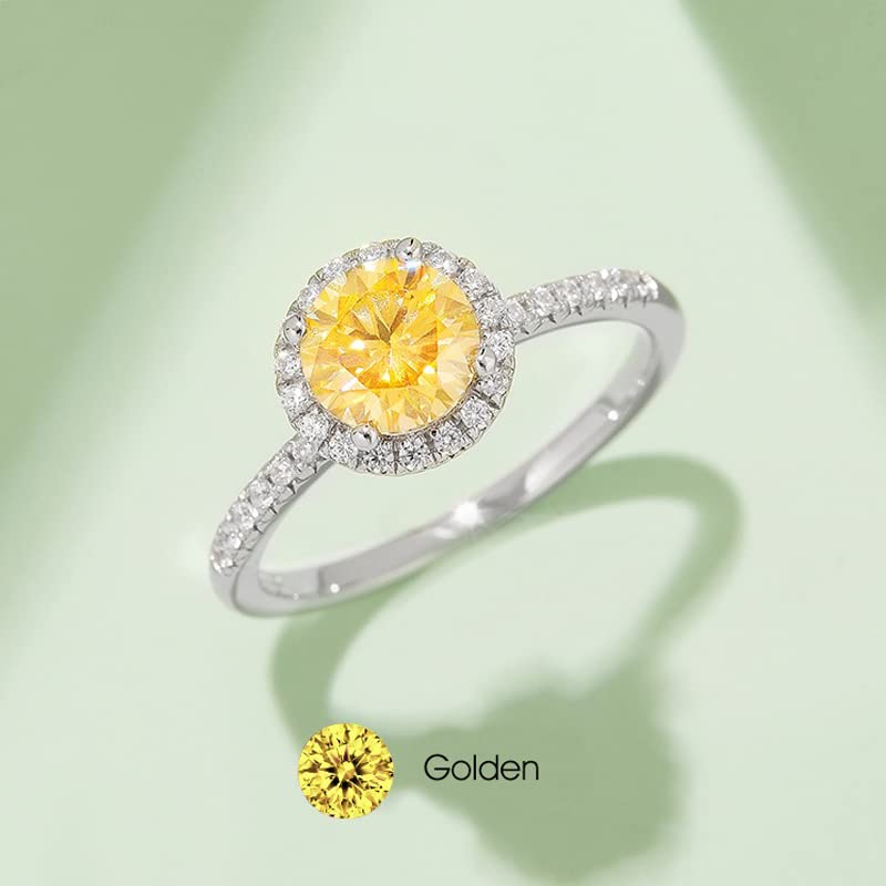 White/Pink/Yellow/Green/Black/Blue Moissanite Rings Bride Jewelry 1Ct VVS1 Moissanite Engagement Rings 925 Sterling Silver imitation Diamond Band Ring Wedding Engagement Women's Ring Christmas Gifts for Her(Size 5-10)2