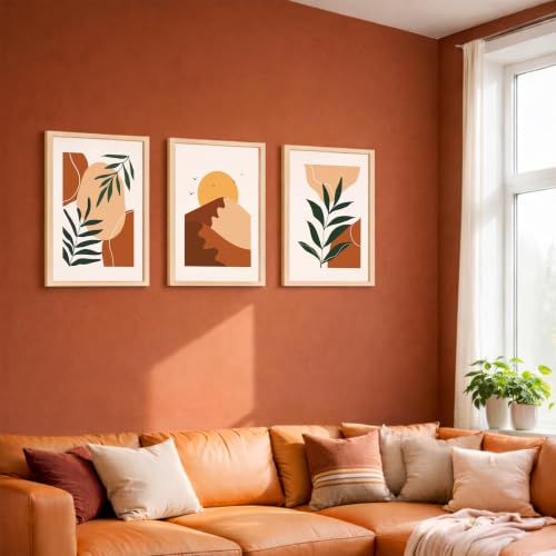 Image of NoWorries Boho Art Wall Paintings | Multicolor Framed Minimalist Wall Hangings for Living Room & Home Decor | Poster Art Prints Set of 3 (Art-15, 10x13inch)