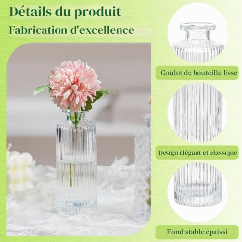 Vase a fleurs en verre pour centre de table et decoration de salon - 6