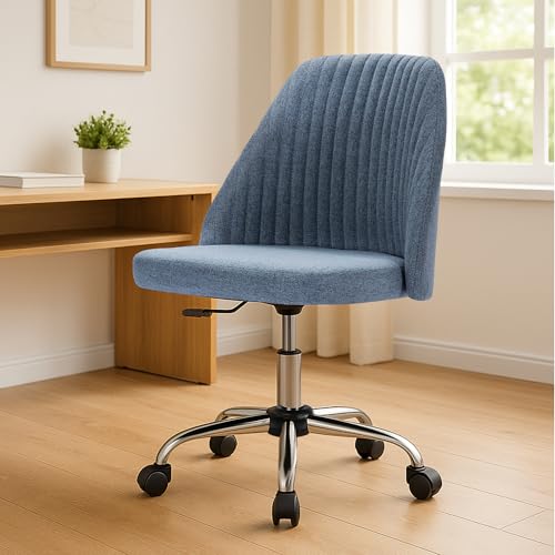 DUMOS Bürostuhl Schreibtischstuhl schminktisch Stuhl kleine Schreibtischstühle mit Rollen niedlicher Drehstuhl mit Rückenlehne armlos Heimbüro