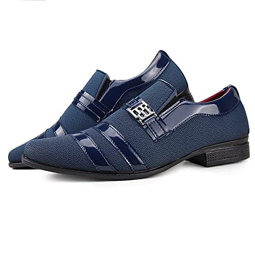 Sapato Social Masculino com Carteira Slim De Couro e Cinto Dupla Face - La Faire* (Azul/Fivela, br_f