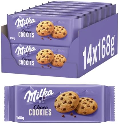 Milka Choco Cookies, 168 g (14er-Pack) | Schokoladenkekse mit zarter Alpenmilchschokolade und cremiger Milchcrème