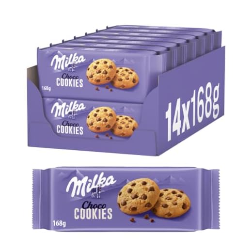 Milka Choco Cookies – Schokoladenkekse mit zarter Alpenmilch-Schokolade und cremiger Milchcrème – 14 x 168g