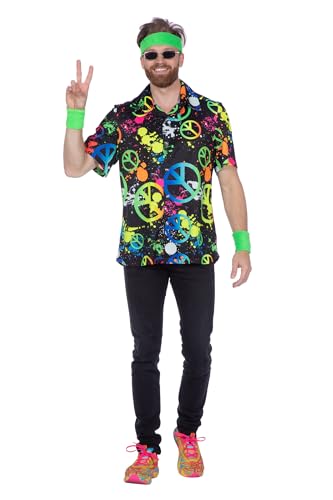 Chemise hippie fluo homme respirante et légère pour danser tout l'été en festival