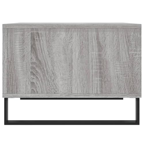 Table basse Sonoma grise à 4 compartiments de rangement et pieds métalliques - 7