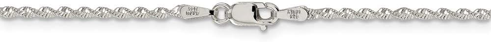 Chain Necklace White Sterling Silver Herringbone 18 in 1.65 mm