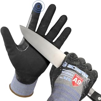 Schwer ANSI A9 Highest Level Cut/Abrasion Resistant Gloves for Heavy Duty Work, 3/4 Double Nitrile Coating for Detect Metal, Water & Oil Proof, Anti Slip, Touch Screen, Non-PFAS, PM3202, Black, XL