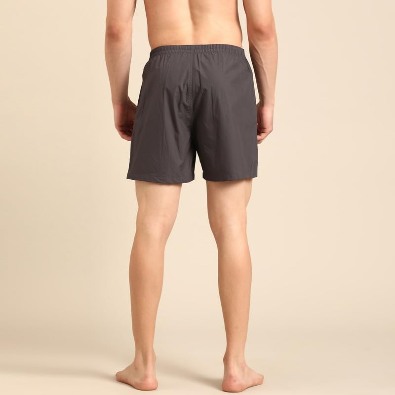 Image of Pepe Jeans Men's Solid 100% Cotton Regular Fit Long Boxer Shorts | Classic Comfortable Innerwear Long Boxer for Everyday & Lounge Wear | Soft Breathable Fabric | Elastic Waistband | All-Day Comfort