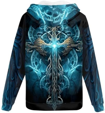 GLUDEAR Men's 3D Printed Cool Wolf Hoodie Novelty Full Zip Sweatshirt Pullover Hoodies XS-5XL