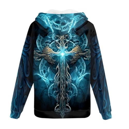 GLUDEAR Men's 3D Printed Cool Wolf Hoodie Novelty Full Zip Sweatshirt Pullover Hoodies XS-5XL