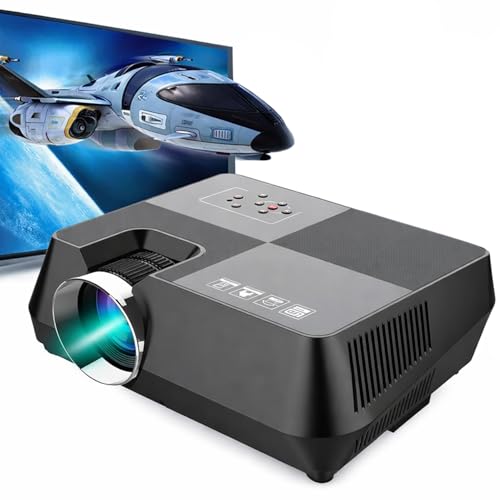 AMERTEER Mini Smart Projector 1080P Full HD, Smart Portable Projector with WiFi & Bluetooth | 180° Rotatable Home Theater Projector, Built-in Speaker, HDMI USB Compatible with iPhone, Laptop, TV Stick