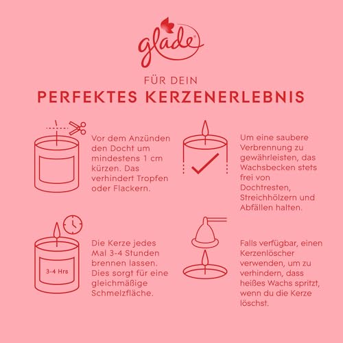 Glade Duft-Kerze im Glas, Bubbly Berry Splash, (6 x 112 g), bis zu 27 Stunden Brenndauer pro Kerze