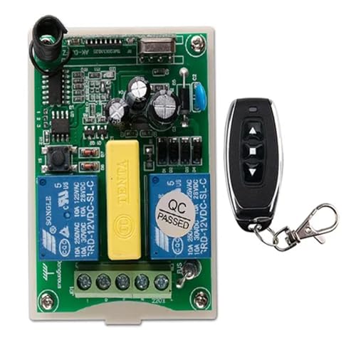 Moteur de portail coulissant AC 220V avec télécommande RF 2 canaux pour garage et volets