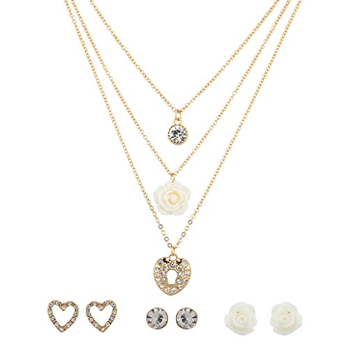 Lux Accessories, set multiplo di orecchini e