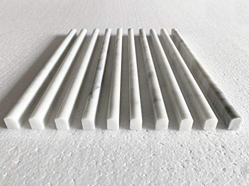 Carrara White 20 Pack 1/2"X12" Marble Pencil Liner Tile Polished #TOP1